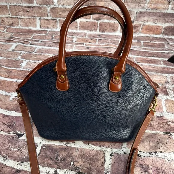 Coach Sheridan Mariel Navy Blue Pebbled Leather Dome Satchel Bag 4228 Vintage - Picture 15 of 16